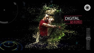 Particles line up into 3d photo with trap code Form full HD