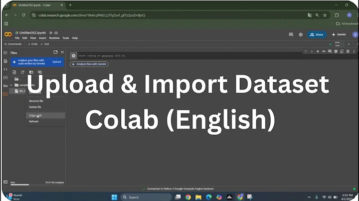 How to Upload & Import Dataset in Google Colab | Beginner's Guide (English)