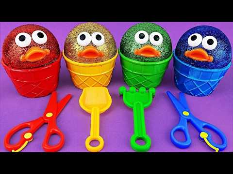 Satisfying Video l How To Make Playdoh Ice Cream Cups Animals Surprise Eggs Cutting ASMR
