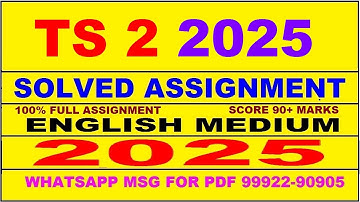 ts 2 solved assignment 2025 || ts 2 solved assignment 2025 in English || ignou ts2