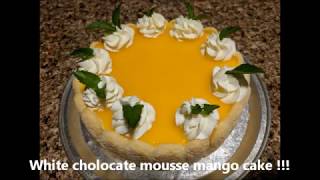 White chocolate mousse mango cake ! #cakes #moussecake #tasty
#desserts #yummy