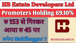 💲HB Estate Developers Ltd | Promoters Holding 69.10% | रु 153 से गिरकर आया रु 45 पर