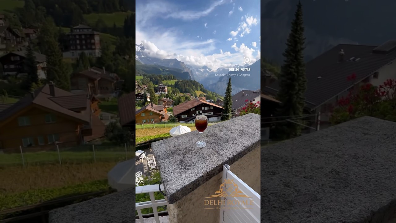 Enjoying Cocktail With A View | Mountain Switzerland 