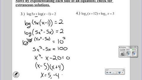 Solve Exponential and Logarithmic Equations and Inequalities - day 2 (7.6) Algebra II