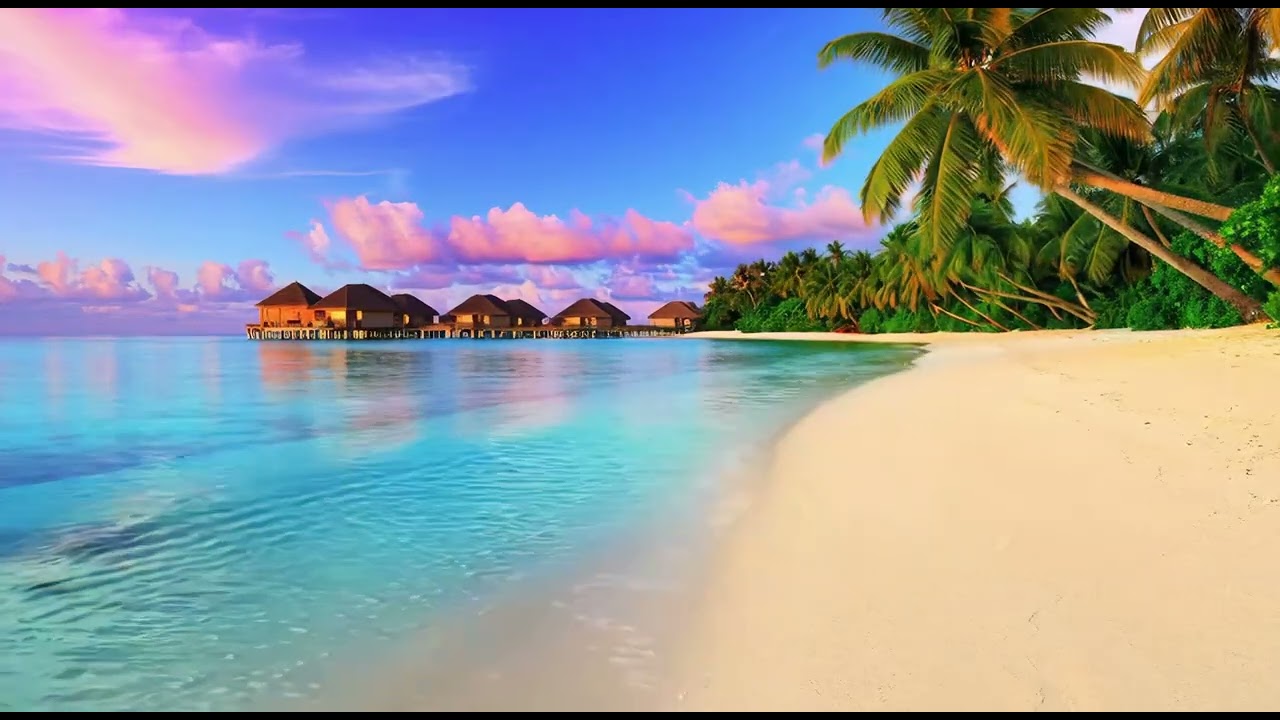 Relaxing Tropical Beach Ocean Soundscape 🌴 10 Hours of Deep Sleep & Relaxation