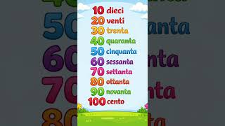 DIECI VENTI TRENTA QUARANTA CINQUANTA SESSANTA SETTANTA OTTANTA NOVANTA CENTO #learnitalian