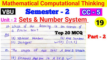 Mathematical and Computational Thinking| sem 2 cc 5 math mcq | cc 5 math objective question| vbu cc5