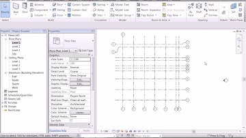 Thiết lập trục, lưới cao độ và vẽ các cấu kiện kiến trúc