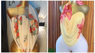How to make Trendy Cowl Draped Strapless Tube Top