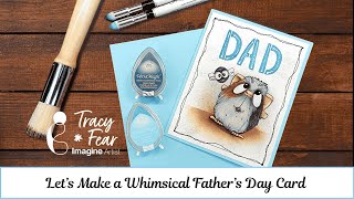 3D Stenciling Technique | Whimsical Fathers Day Card