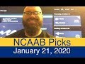 NCAAB Picks (1-21-20)  College Basketball Predictions ...