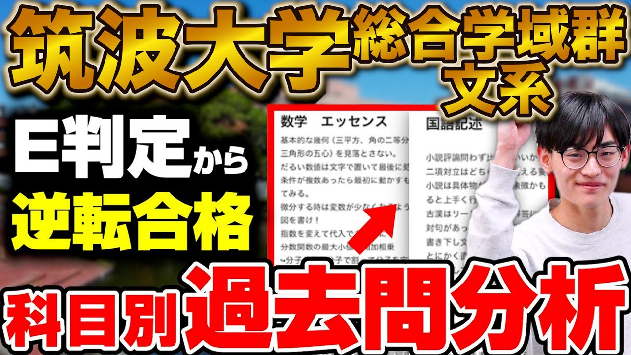 【E判定からの逆転】筑波大学総合学域群 文系に合格！辻󠄀野さん編【合格者カレンダー】