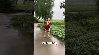 The Girl Is Learning To Walk In High Heels