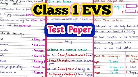 Class 1 EVS Test Paper| Class 1 EVS Worksheet| EVS Worksheet for Class 1| Evs