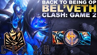 BACK TO BEING OP... BEL'VETH! - Clash: Game 2 | League of Legends