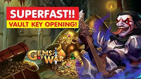 Gems of War FASTEST HARD Vault Key Opening! Best NO MYTHIC team?