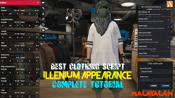 How to Install Clothing Script | Illenium Appearance Script| ESX | MALAYALAM | 2024 | FiveM Script