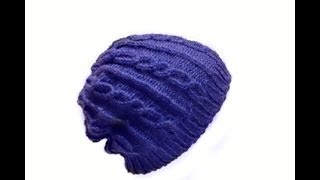 Tejer GORRO SLOUCHY - Caido - Boina en Telar Redondo / Hat - Beanie on Round Loom in Spanish