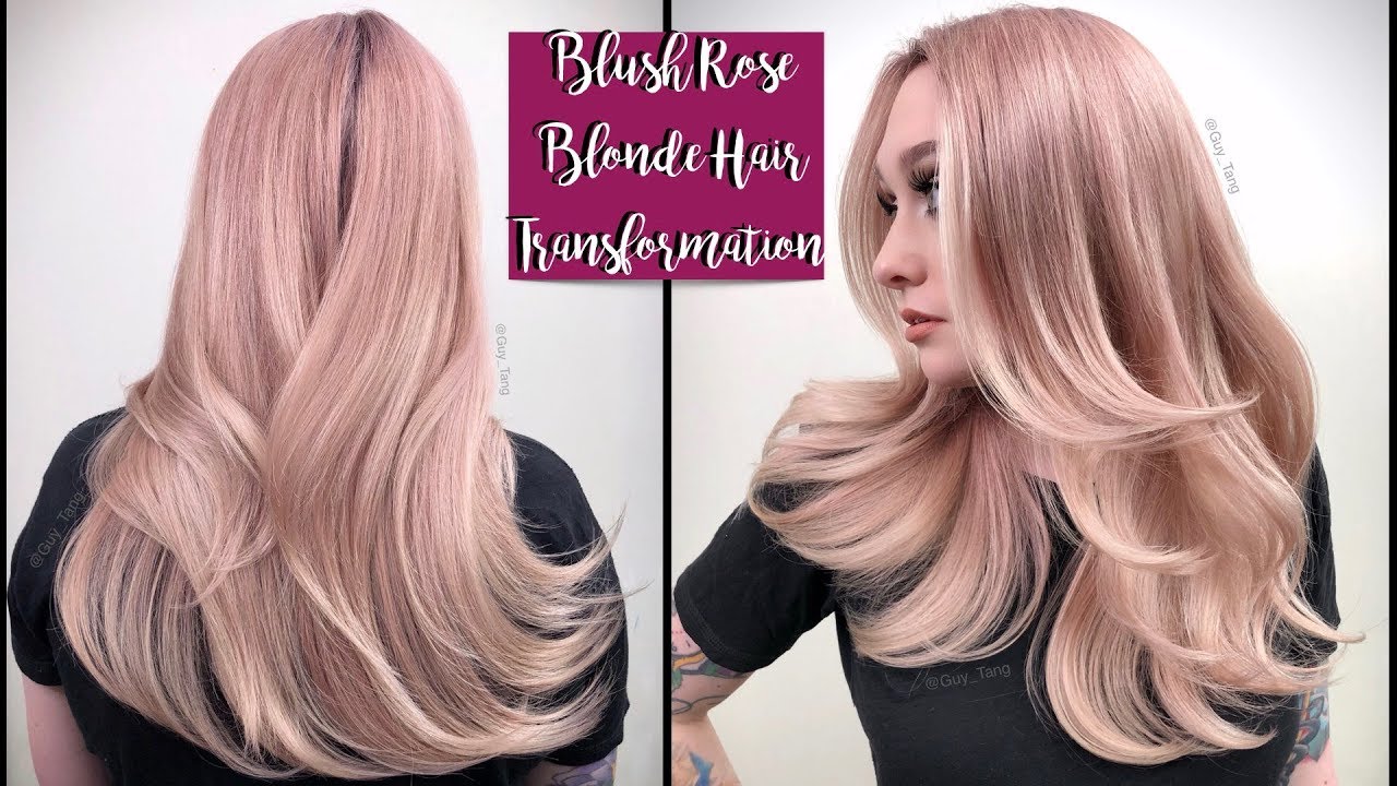 ⁣Blush Rose Blonde Hair Transformation