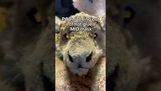 I run out of hot glue SO fast😭🙏#therian #therians #therianmask #theriancrafts #harpyhare #yaelokre