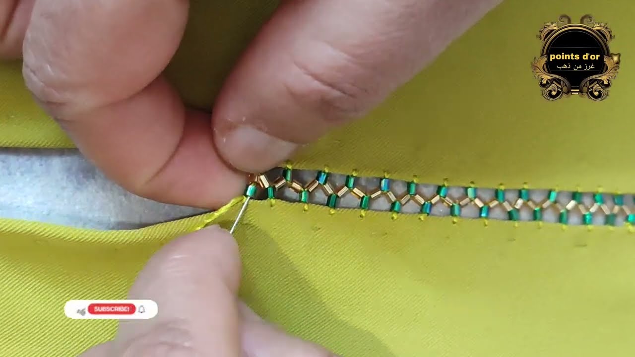 تعليم خياطة الراندة randa ملاقية بالعقيق مهرس 🪡Teaching Randa 🇲🇦 for#Beads beginners to needle