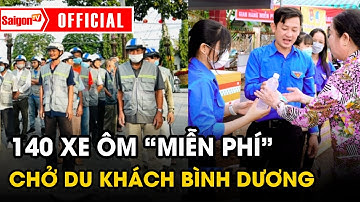 Ra mắt tổ xe ôm “VÌ ĐÔ THỊ VĂN MINH” phục vụ du khách miễn phí ở Bình Dương | Tin tức SaigonTV