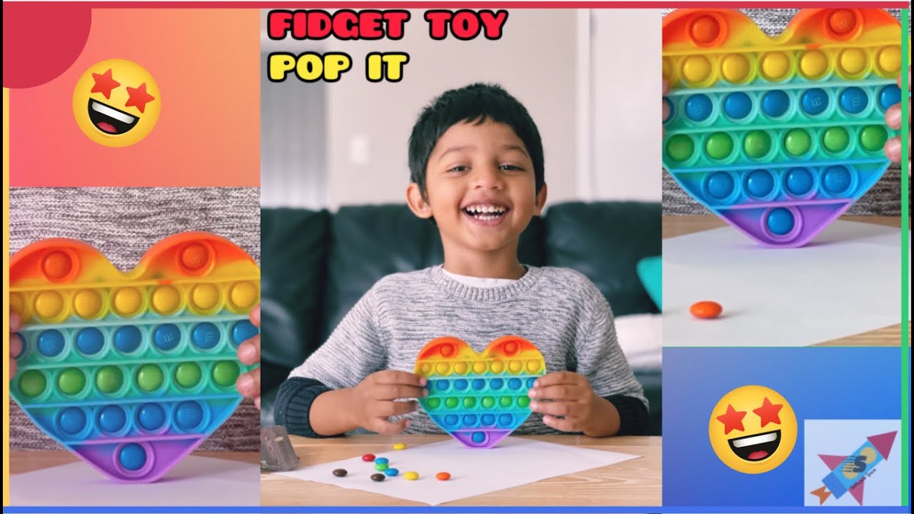 Heart pop it fidget toy | sensory play with M&M - YouTube