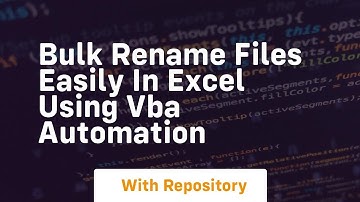 Bulk rename files easily in excel using vba automation