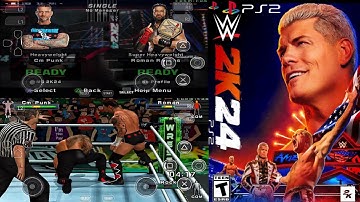 New WWE 2K24 PS2 Game For Aether SX2 Emulator On Android CM Punk Vs. Roman Reings | Gameplay