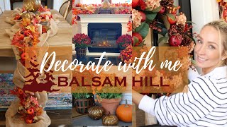FALL DECORATE WITH ME // DECORATING FRONT PORCH, FIREPLACE MANTEL AND DINING ROOM WITH BALSAM HILL