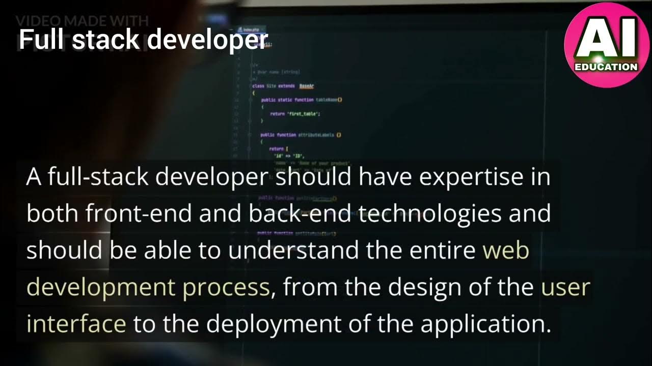 What is full stack developer | Short Video | Computer - YouTube