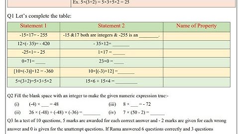 Class 7 Math worksheet - 6 English medium solution Date - 6/8/2021