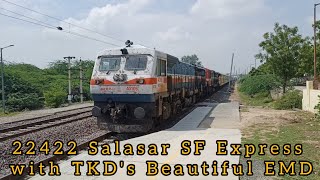 22422 Salasar SF Express with TKD's Beautiful EMD skipping Jodhpur cantt #railfan #railfan_akshat
