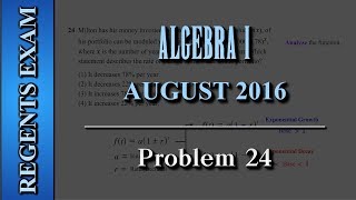 Regents Exam | Algebra I (Common Core) | August 2016 | Problem 24 of 37