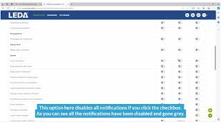 LEDA Guide - Notification Preferences
