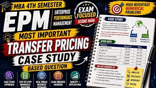 MBA 4th Semester | Enterprise Performance Management (EPM)Transfer Pricing Case Study Based Question