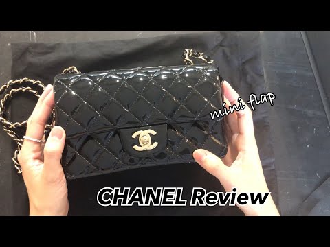 CHANEL Bag Review  classic mini rectangular flap black patent