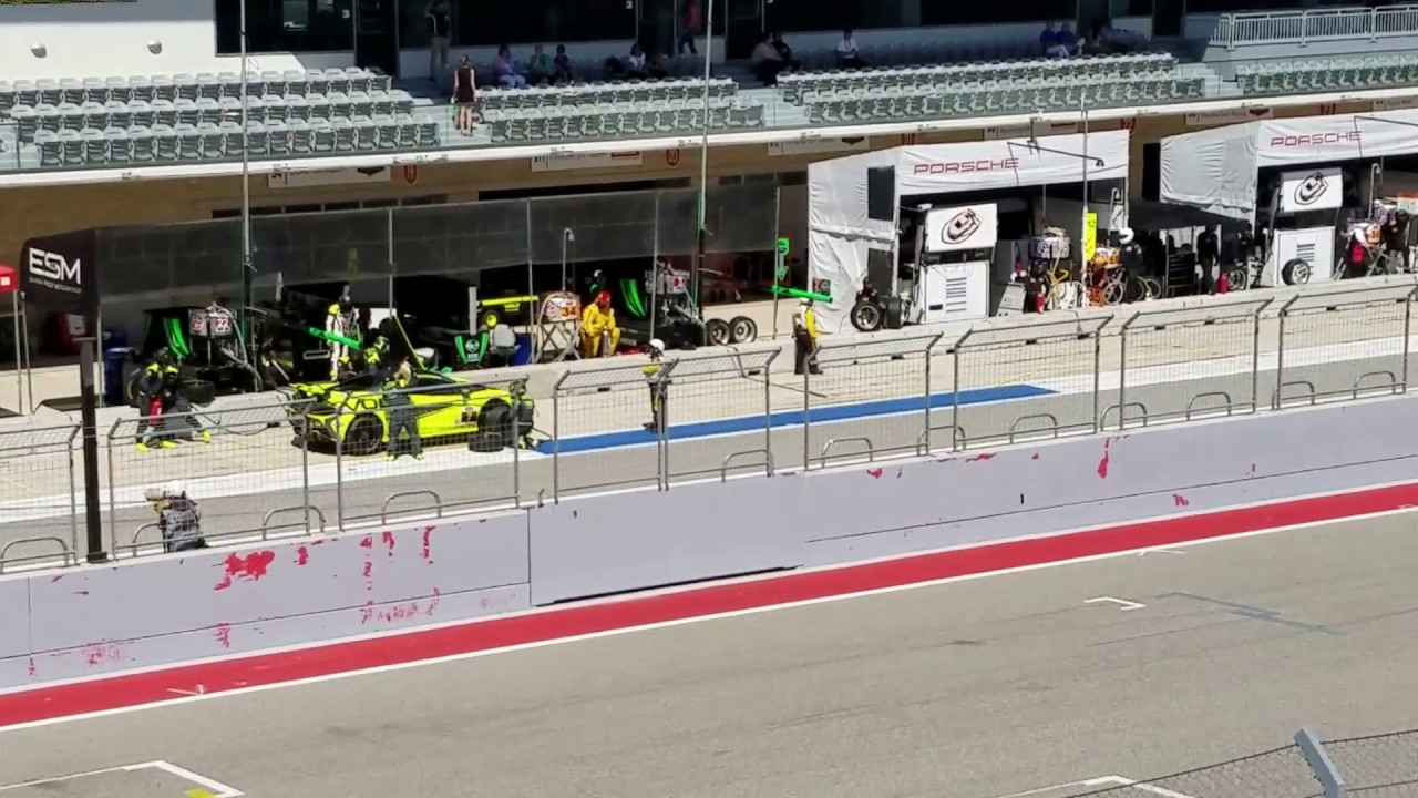 IMSA Continental Tire pit stops under safety car YouTube