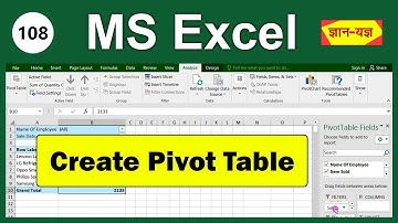 Microsoft Excel - Pivot Table in Hindi - 108