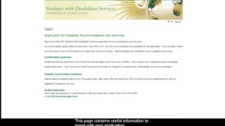USF SDS Online Application