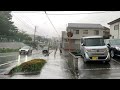 Japan thunderstorm rain walk 20230801 asmr ambience sound sleep meditate relax tokyo suburb nwm