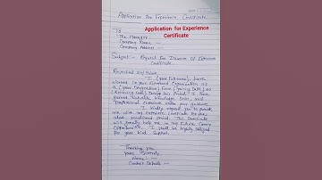 Application for Experience Certificate in English!