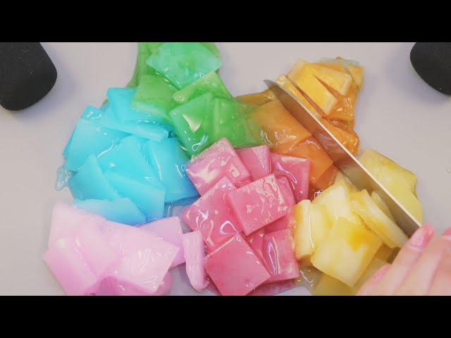 【ASMR】薄っぺらなシャキシャキスライム【Thin jelly cube slime】