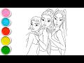 Cute Kpop Girls Drawing for kids, Painting &amp; Coloring for kids, Toddlers | Let's Draw Together