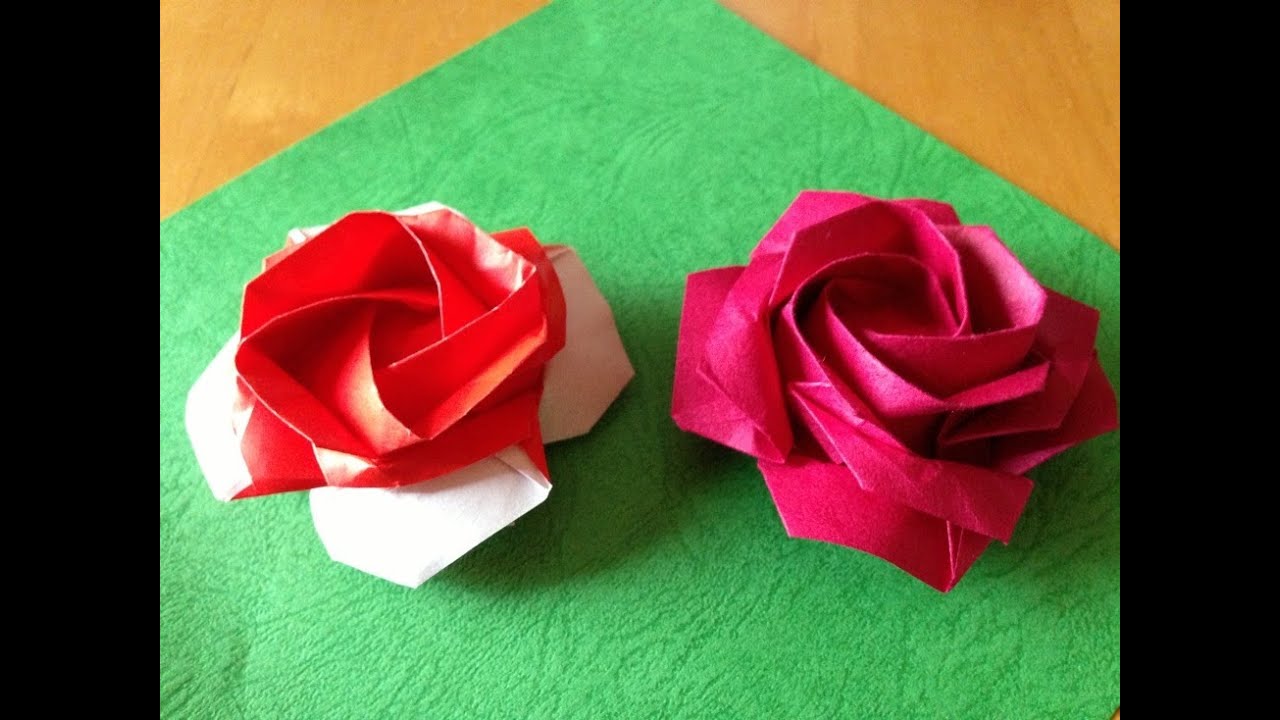 Sato Naomiki Pentagon Origami Rose Tutorial Youtube Origami Rose Flower Origami Rose Origami Printables