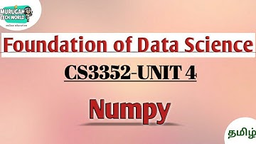 Numpy in Foundation of data science tamil||CS3352||FDS||Anna university reg-2021.#fds