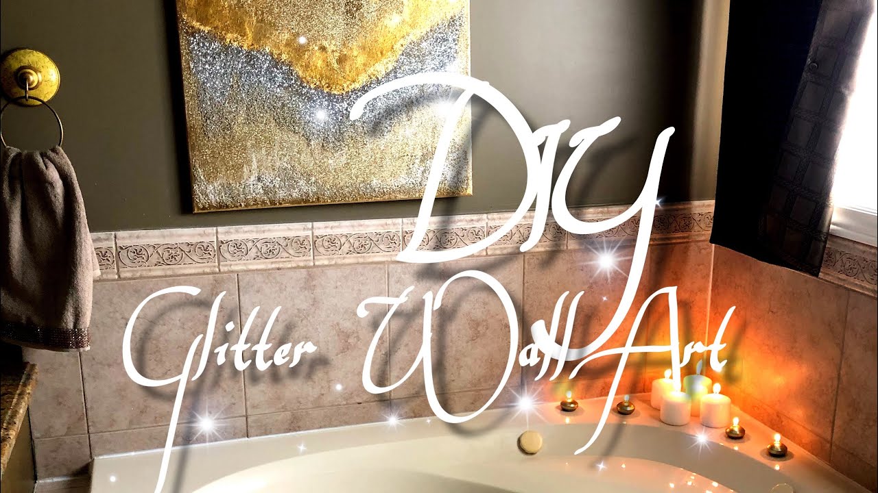 DIY Metallic Silver/Gold Glitter Wall Art/ Home Decor YouTube
