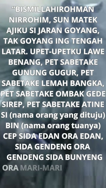 Doa Mantra Ajian Jaran Goyang