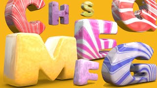 Satisfying & Soothing Soft Body Candy Gum Drop Letters [Slow Motion]