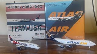 Double NG Models Unboxing | Delta A350-900 Team USA/ Atlas 747-8F | Unboxings #27 | 1:400 Scale 